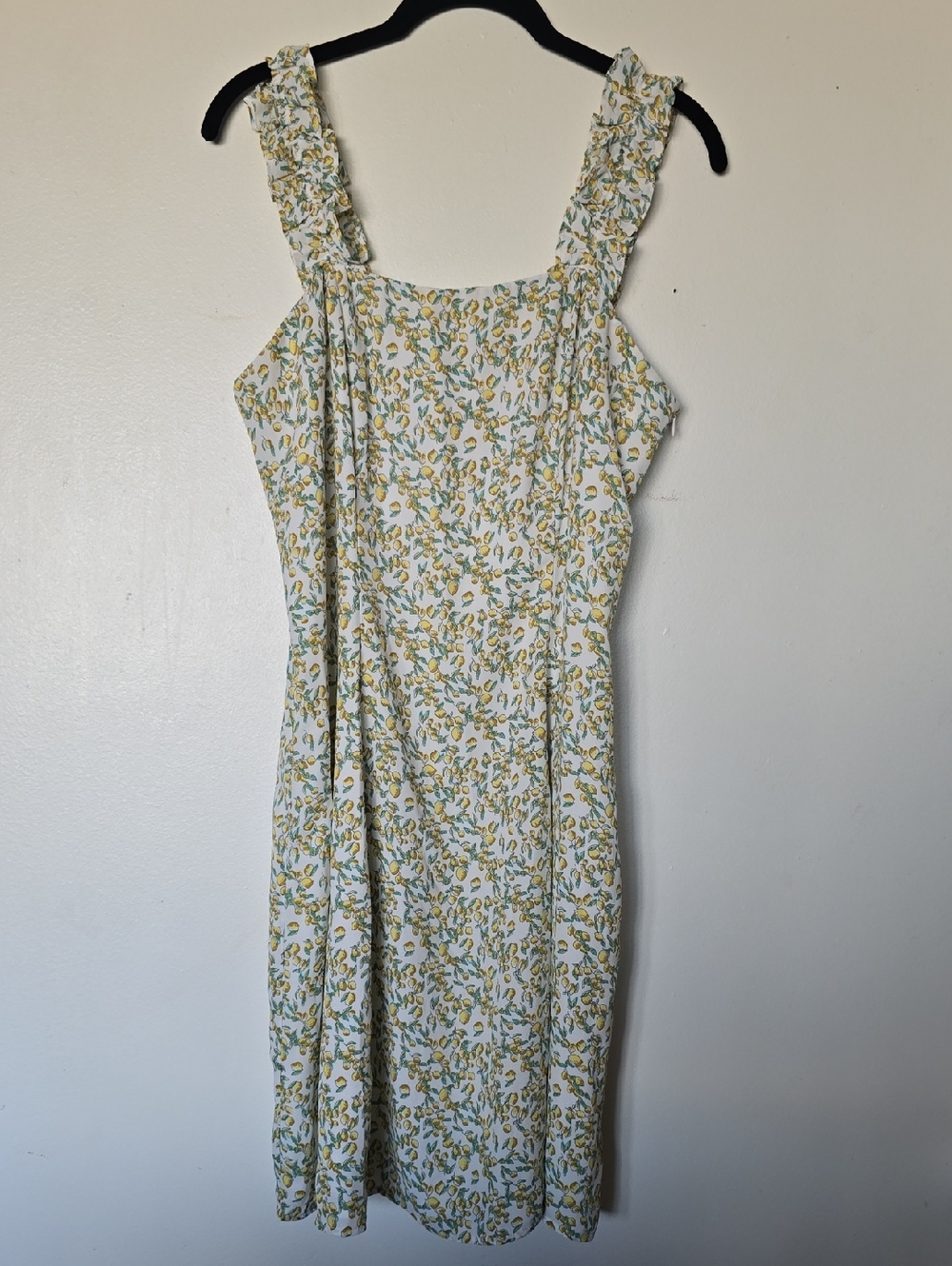 Tribal White Midi Dress with Yellow and Green Floral Print